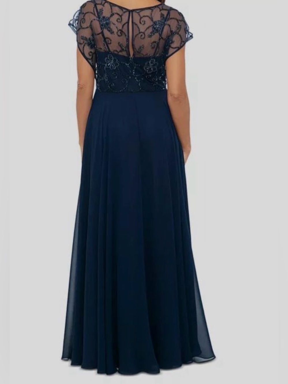 Xscape Navy Blue Beaded Lace A-Line Gown โ Size 16 NWT - Picture 2 of 6
